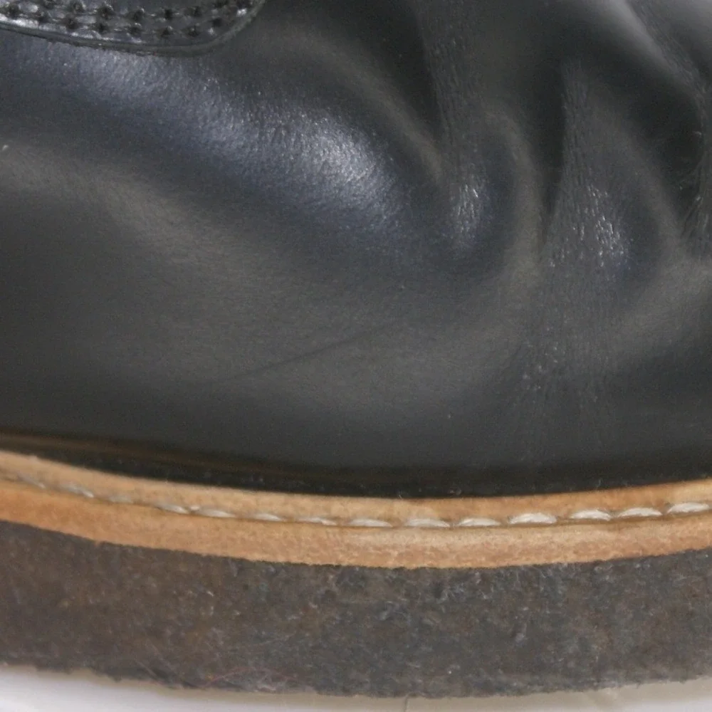 Common Projects Black Leather Derby Shoes EU46 US13 Made in Italy Crepe Sole